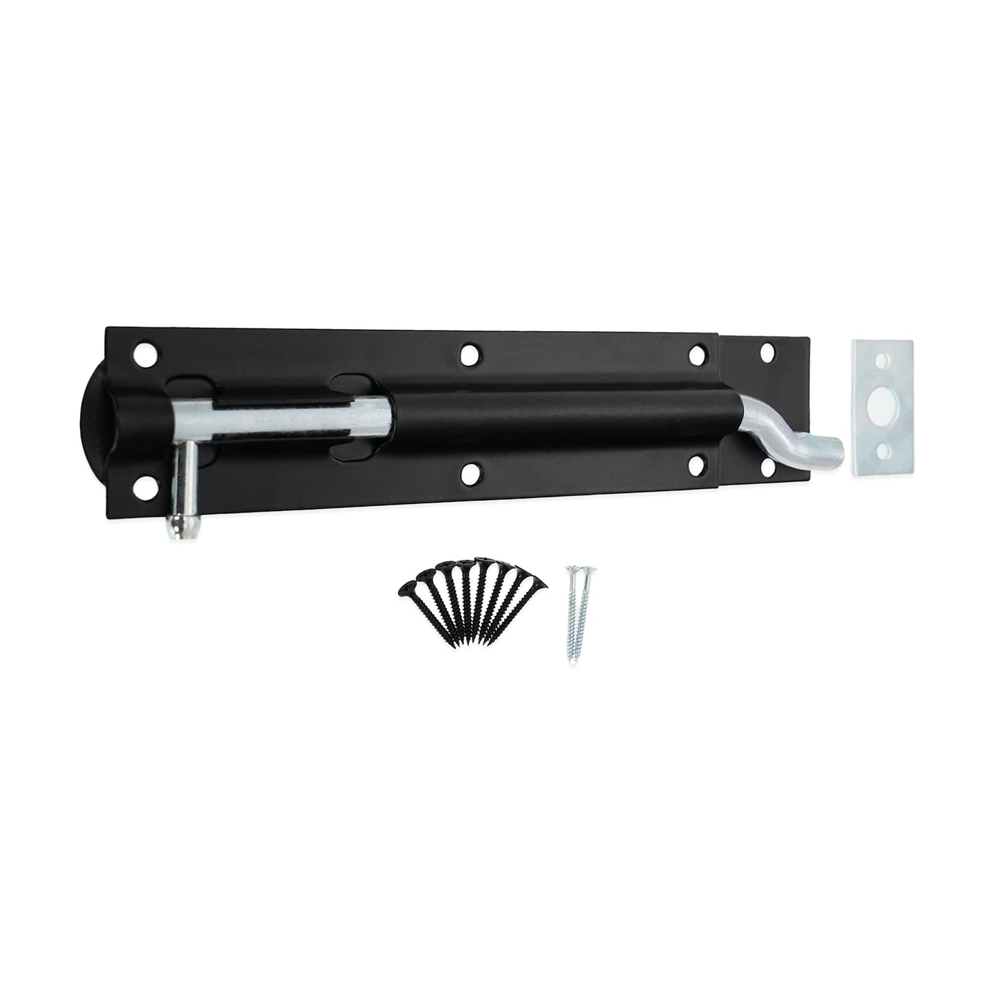 Necked Barrel Bolt – Black & Zinc Door Security Bolt