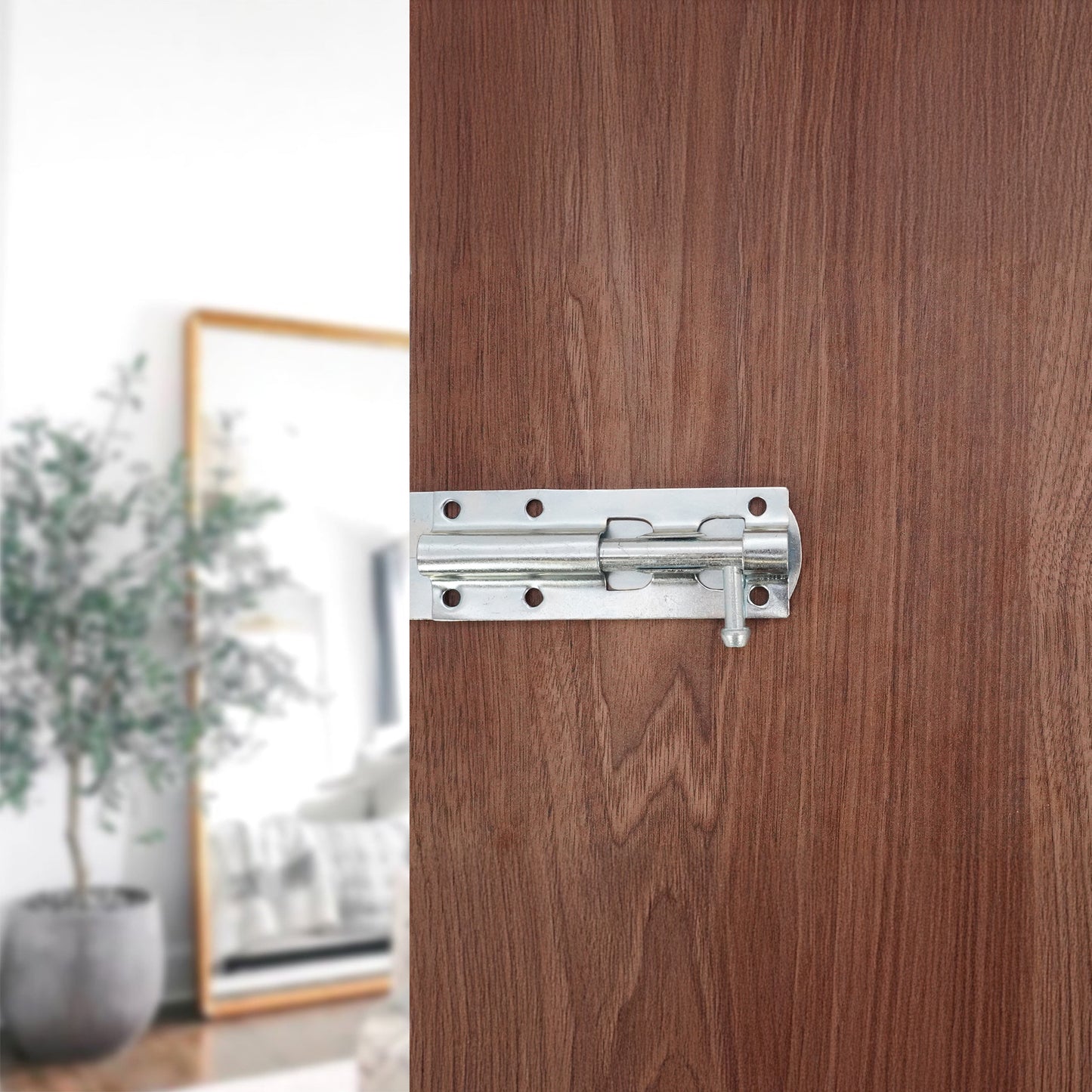 Straight Barrel Bolt – Black & Zinc Door Security Bolt