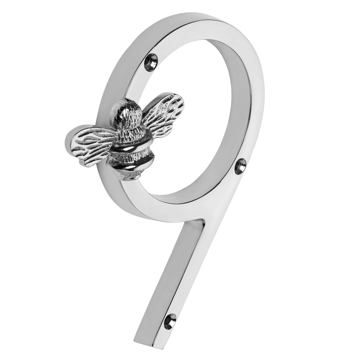 Brass bee Premium House Numbers with Bee in Nickel Finish 0-9 - Brass bee