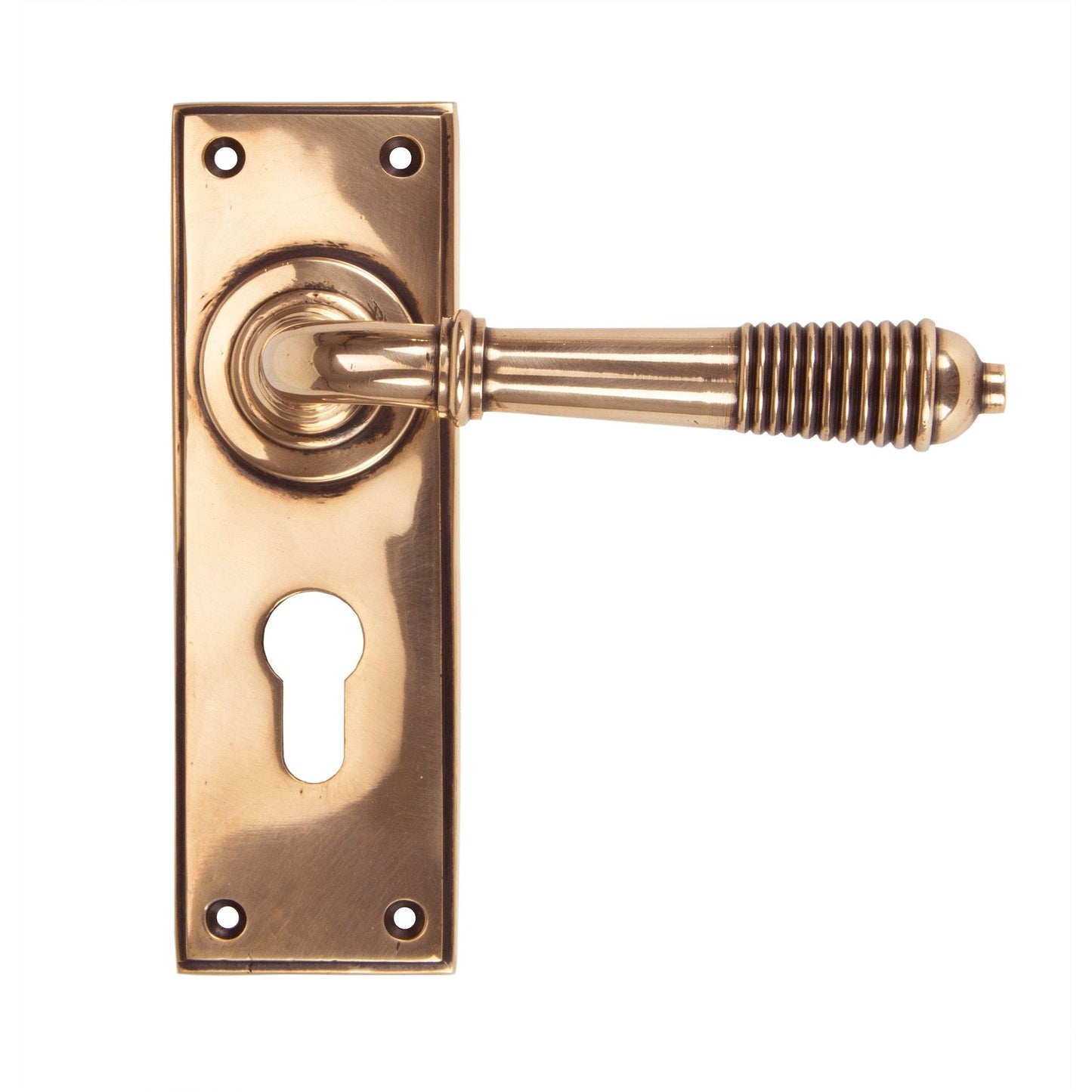 Reeded Lever Euro Lock Set