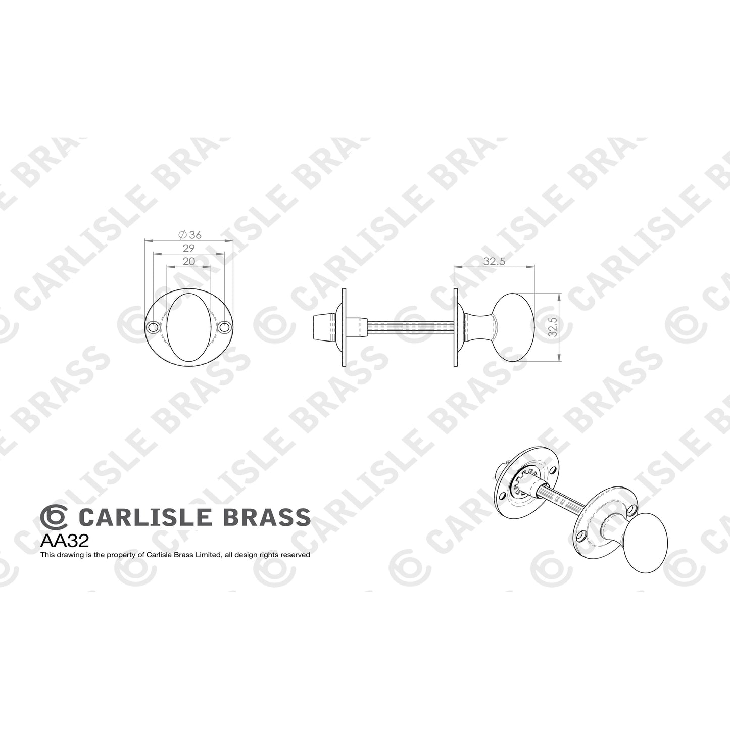 ESCUTCHEON - LOCK PROFILE ON CONCEALED FIX ROUND ROSE