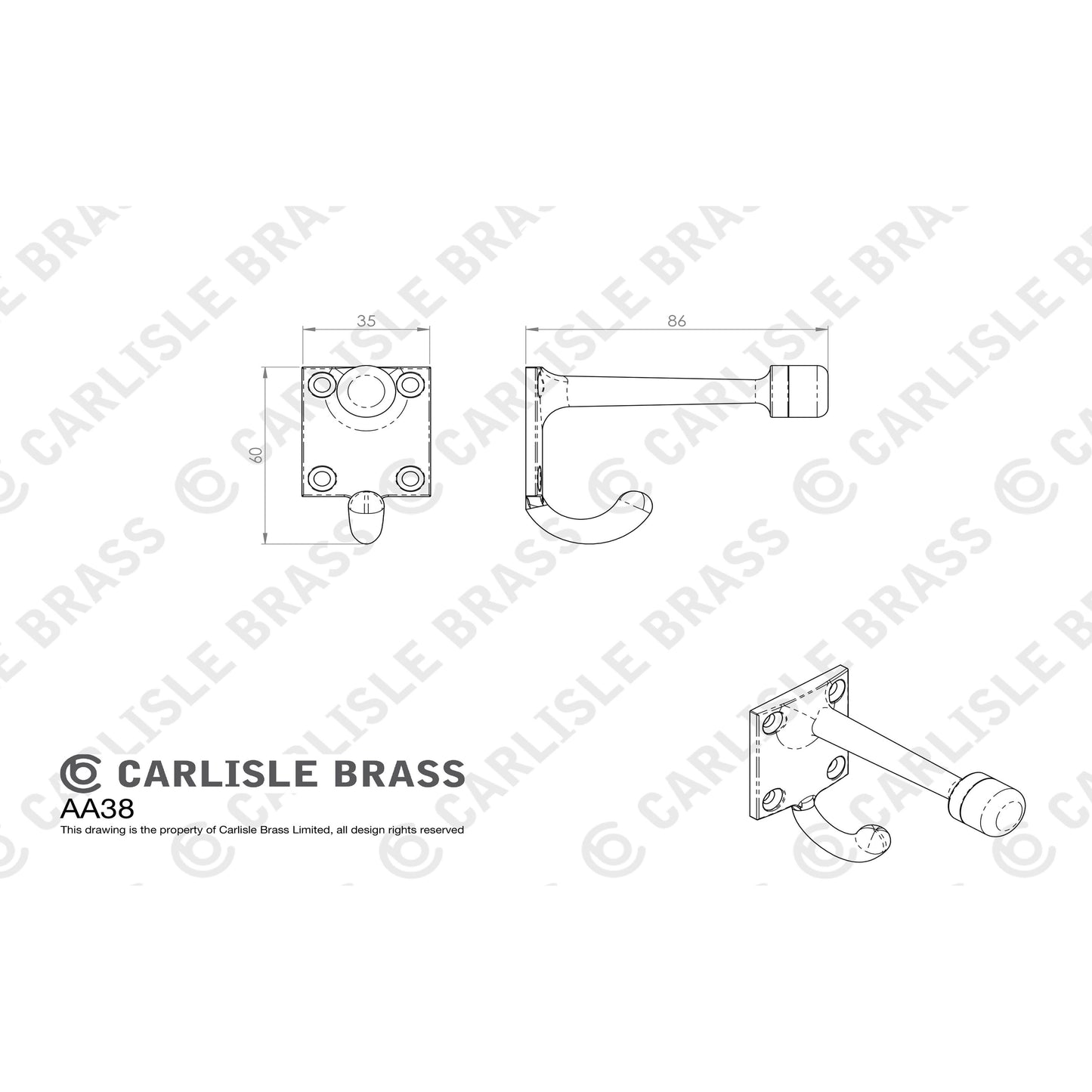 ESCUTCHEON - LOCK PROFILE ON CONCEALED FIX ROUND ROSE