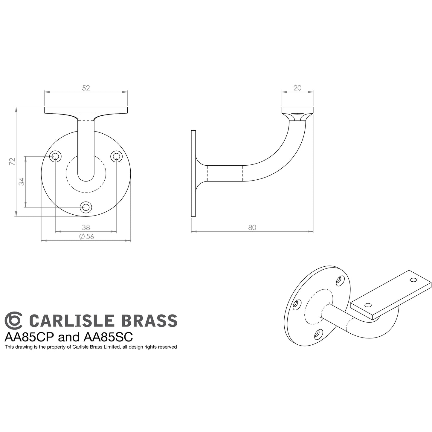 HANDRAIL BRACKET - (LIGHTWEIGHT)