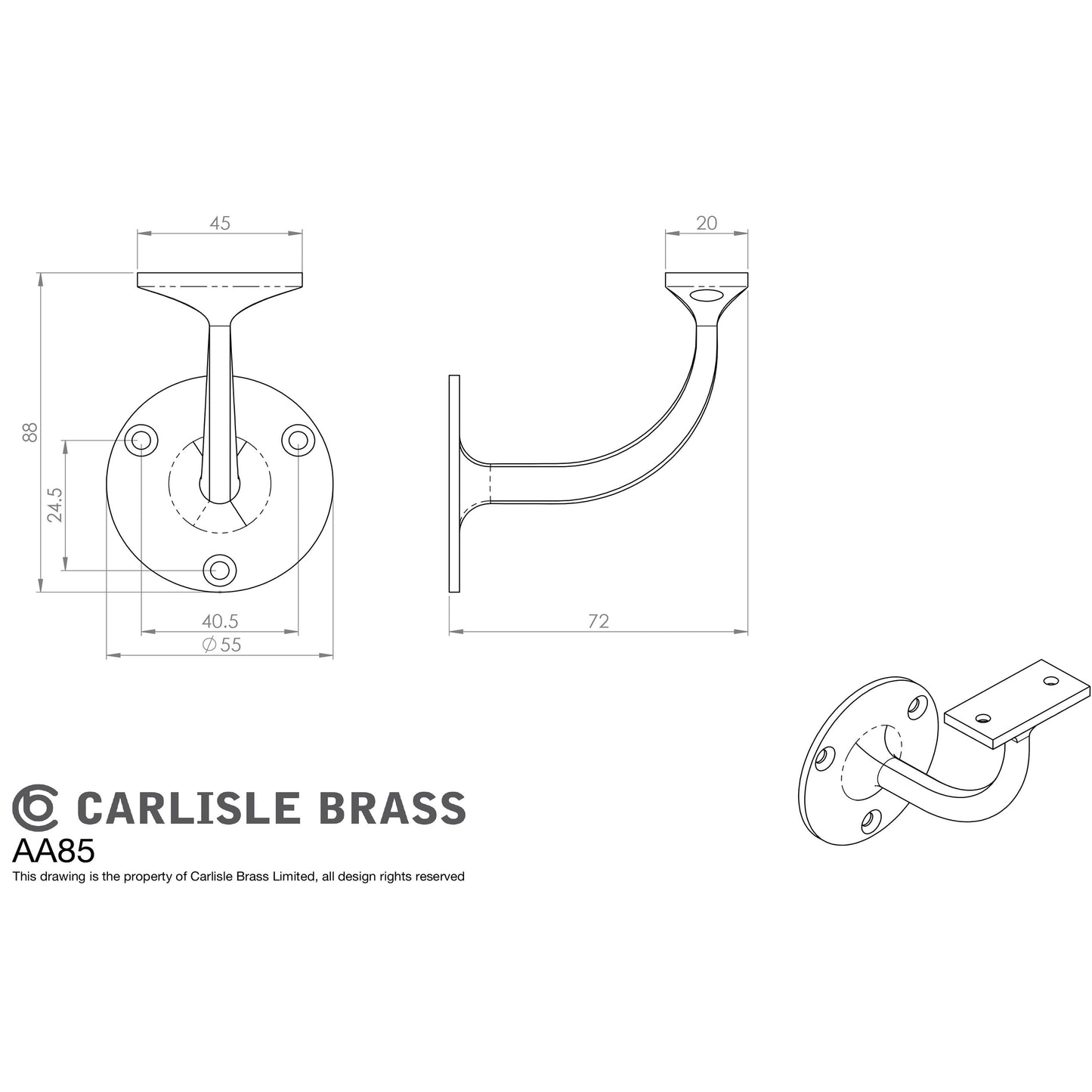 HANDRAIL BRACKET - (LIGHTWEIGHT)