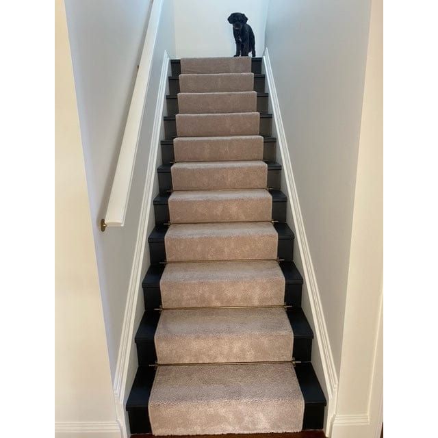 Antique Brass Stair Rods with Piston Finials - 900mm