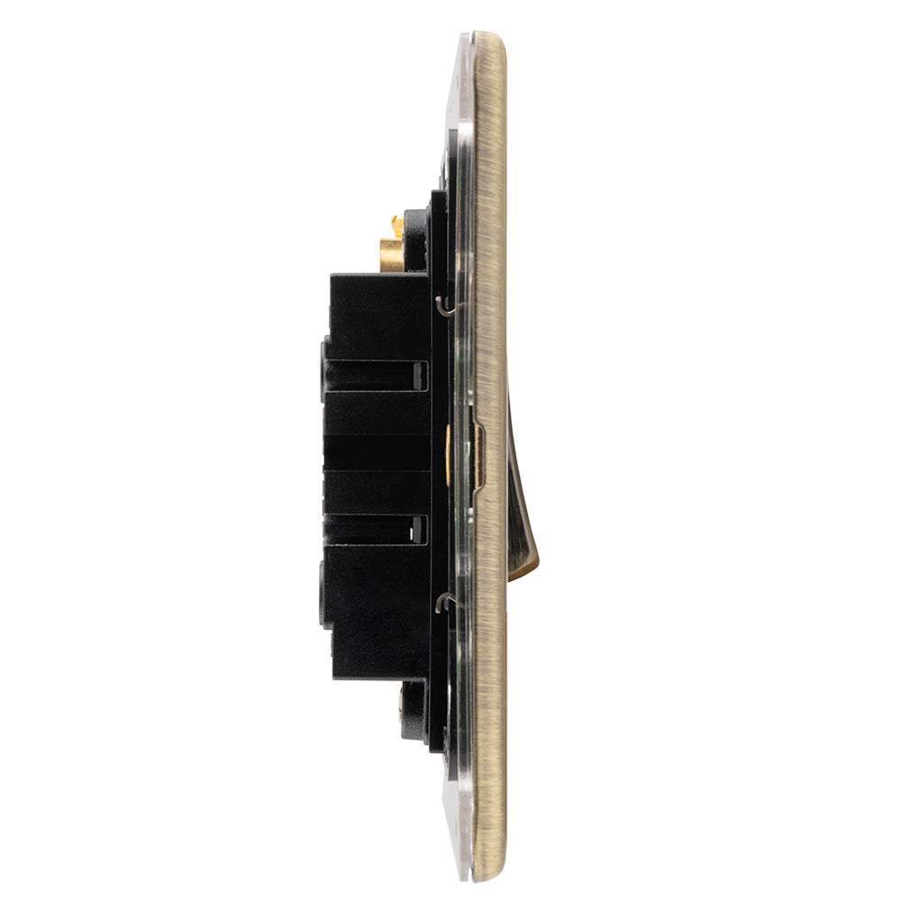Concealed 3mm 1 Gang Switch - Antique Brass