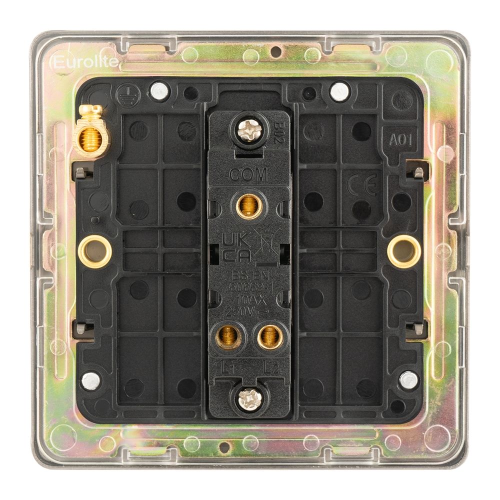 Concealed 3mm 1 Gang Switch - Antique Brass