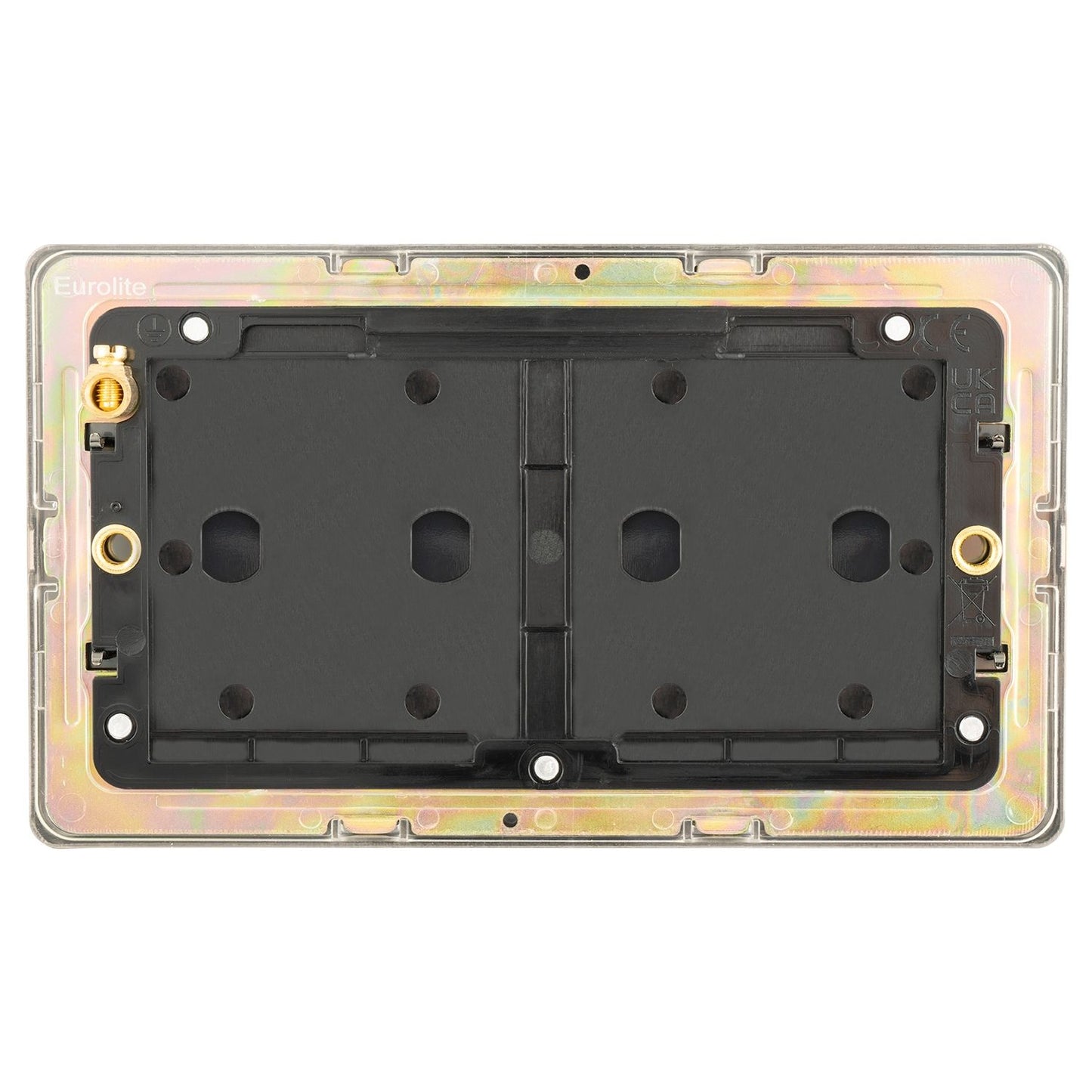 Concealed 3mm Double Blank Plate - Antique Brass