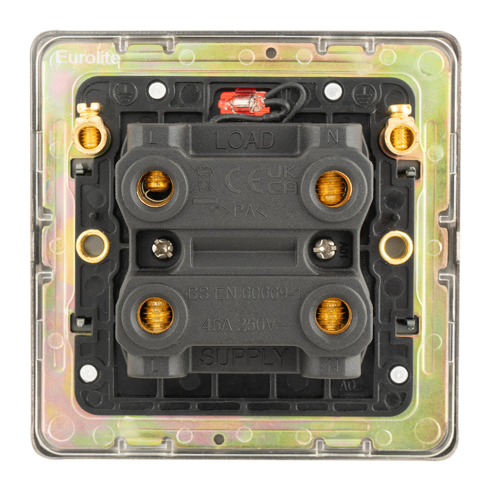 Concealed 3mm 45Amp Switch With Neon Indicator - Antique Brass