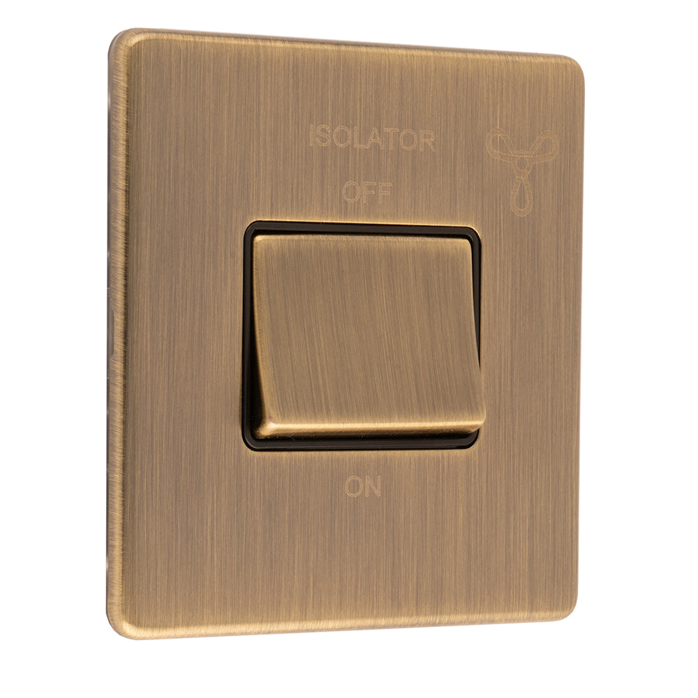 Concealed 3mm Fan Switch - Antique Brass