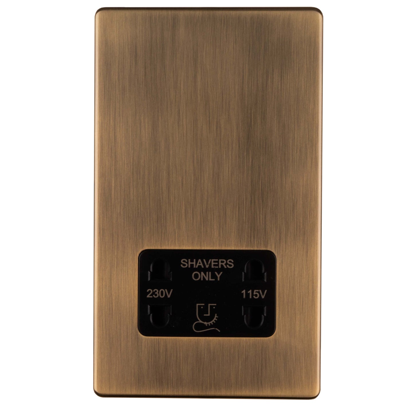 Concealed 3mm Shaver Socket - Antique Brass