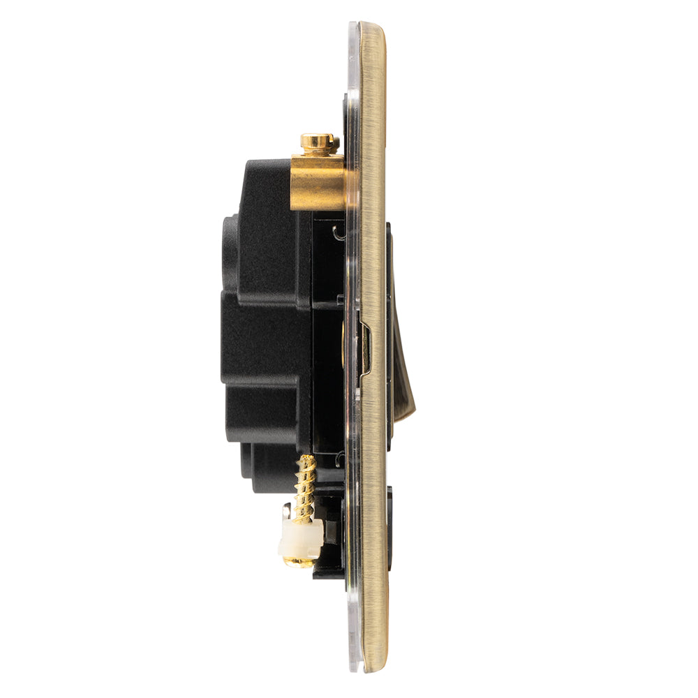 Concealed 3mm Switched Fuse Spur - Antique Brass