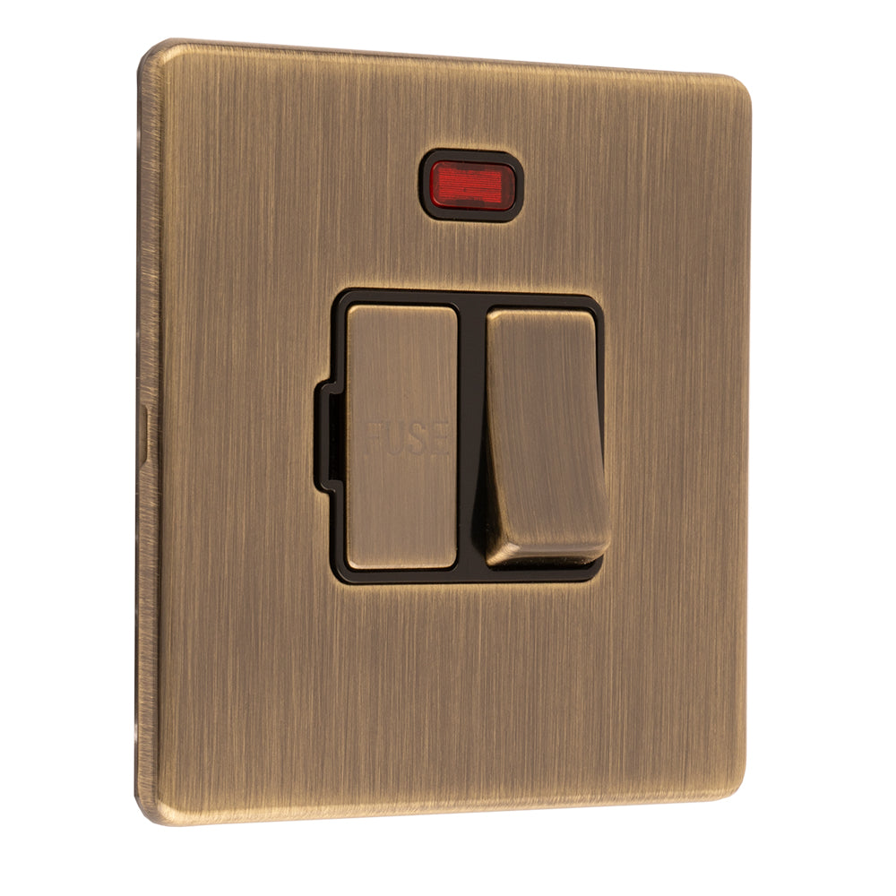 Concealed 3mm Switched Fuse Spur - Antique Brass