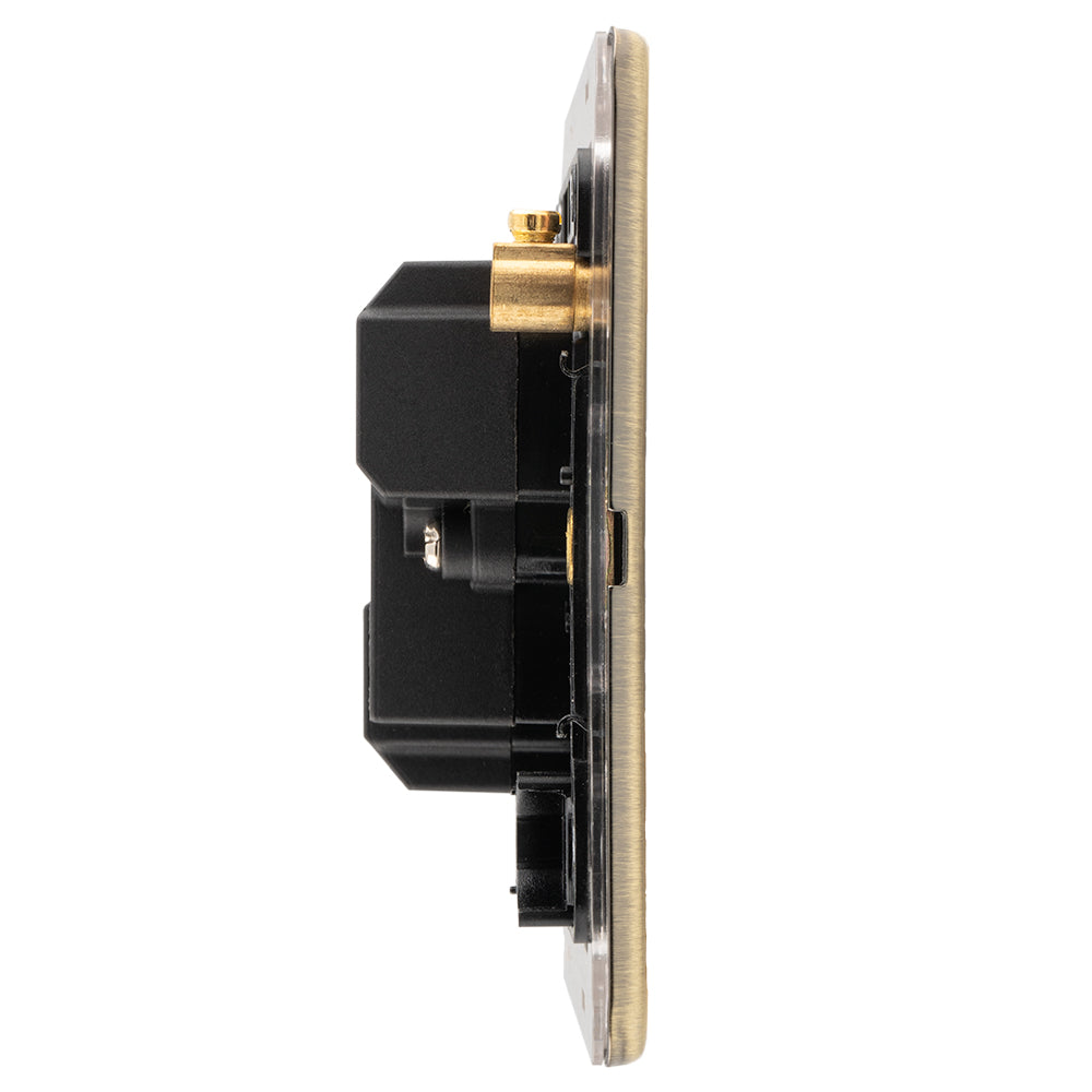 Concealed 3mm Unswitched Fuse Spur - Antique Brass