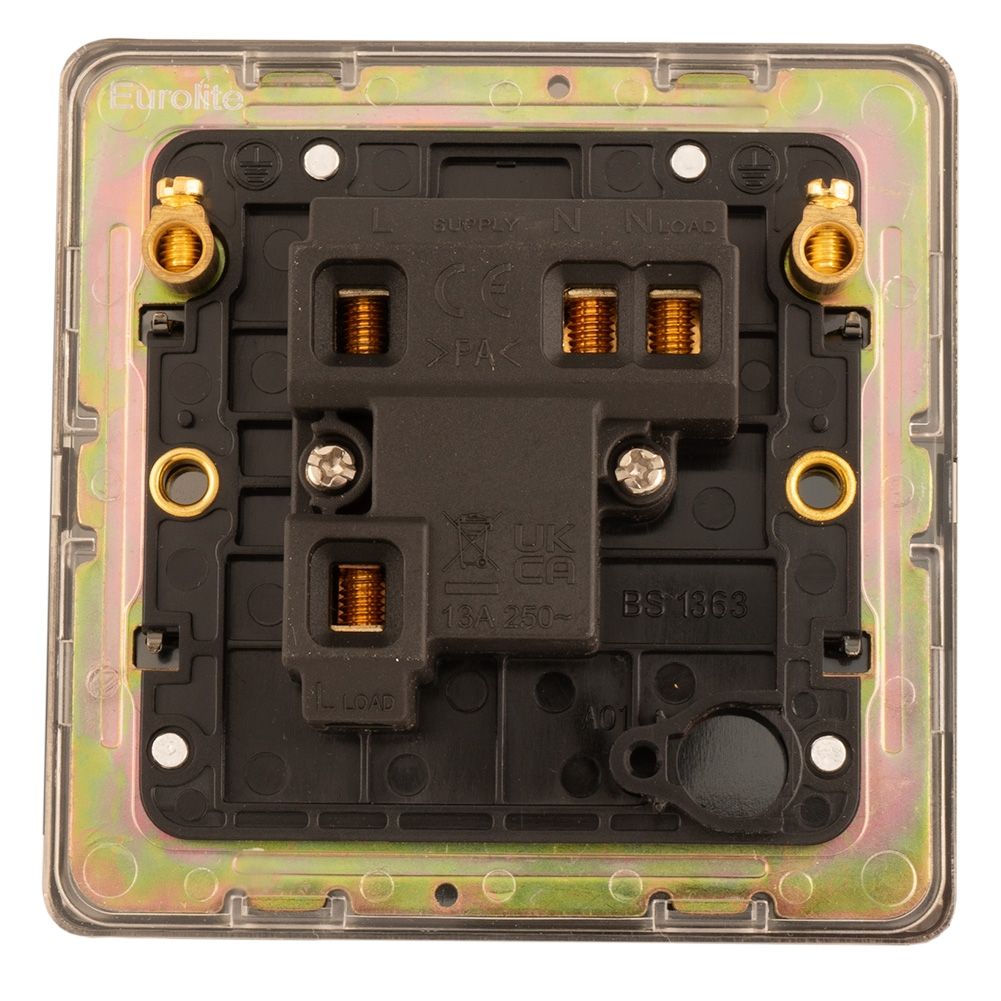 Concealed 3mm Unswitched Fuse Spur - Antique Brass