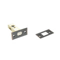 Atlantic Tubular Deadbolt – 2.5", 3" & 4" featuring a rectangular metal body with a round bolt mechanism, shown alongside a matching strike plate. The deadbolt is designed for security applications.