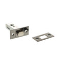 Atlantic Tubular Deadbolt available in 2.5", 3", and 4" lengths, featuring a chrome finish with a cylindrical lock and a faceplate for installation.