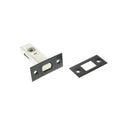 Atlantic Tubular Deadbolt in a chrome finish, measuring 2.5", 3", and 4", featuring a metal body and rectangular strike plate for secure locking.