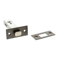 Atlantic Tubular Deadbolt available in 2.5", 3", and 4" sizes, featuring a rectangular metal body with a cylindrical bolt and a matching strike plate. The finish is silver-toned stainless steel, providing durability and security.