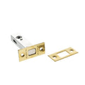 Atlantic Tubular Deadbolt in silver and brass finishes, designed for 2.5", 3", and 4" door installations, featuring a rectangular faceplate and a striker plate.