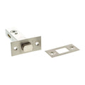 Atlantic Tubular Deadbolt – 2.5", 3" & 4" in stainless steel with a round bolt and rectangular faceplate, featuring mounting holes for secure installation.