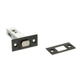 Atlantic Tubular Deadbolt in silver finish, available in sizes 2.5", 3", and 4", with a metal body and a rectangular strike plate included, shown against a plain background.