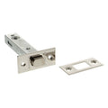 Atlantic Tubular Deadbolt available in sizes 2.5", 3", and 4", featuring a metal finish with a rounded bolt and a separate strike plate for installation.