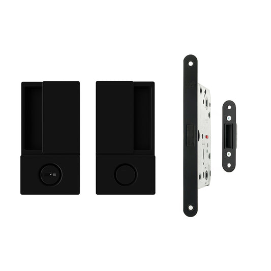 AGB Wave Flush Door Handle & Lock Set