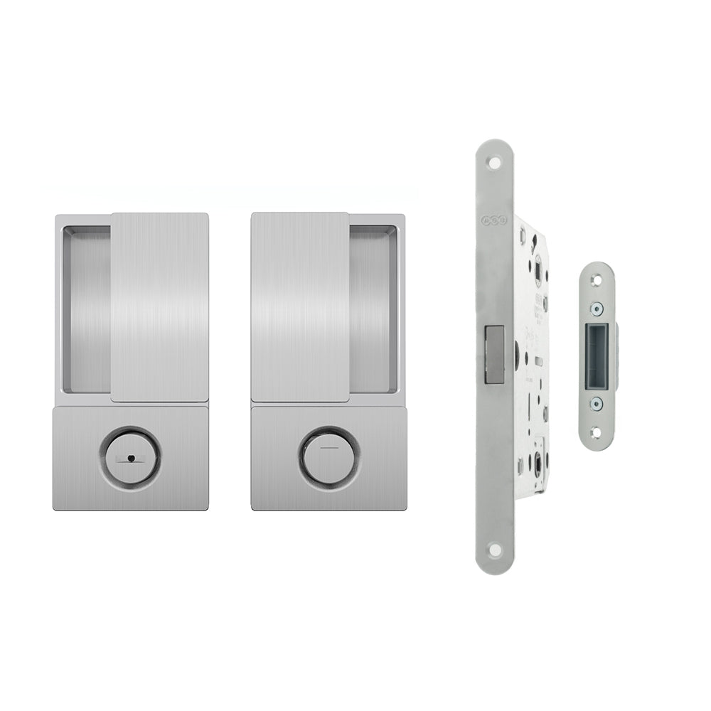 AGB Wave Flush Door Handle & Lock Set