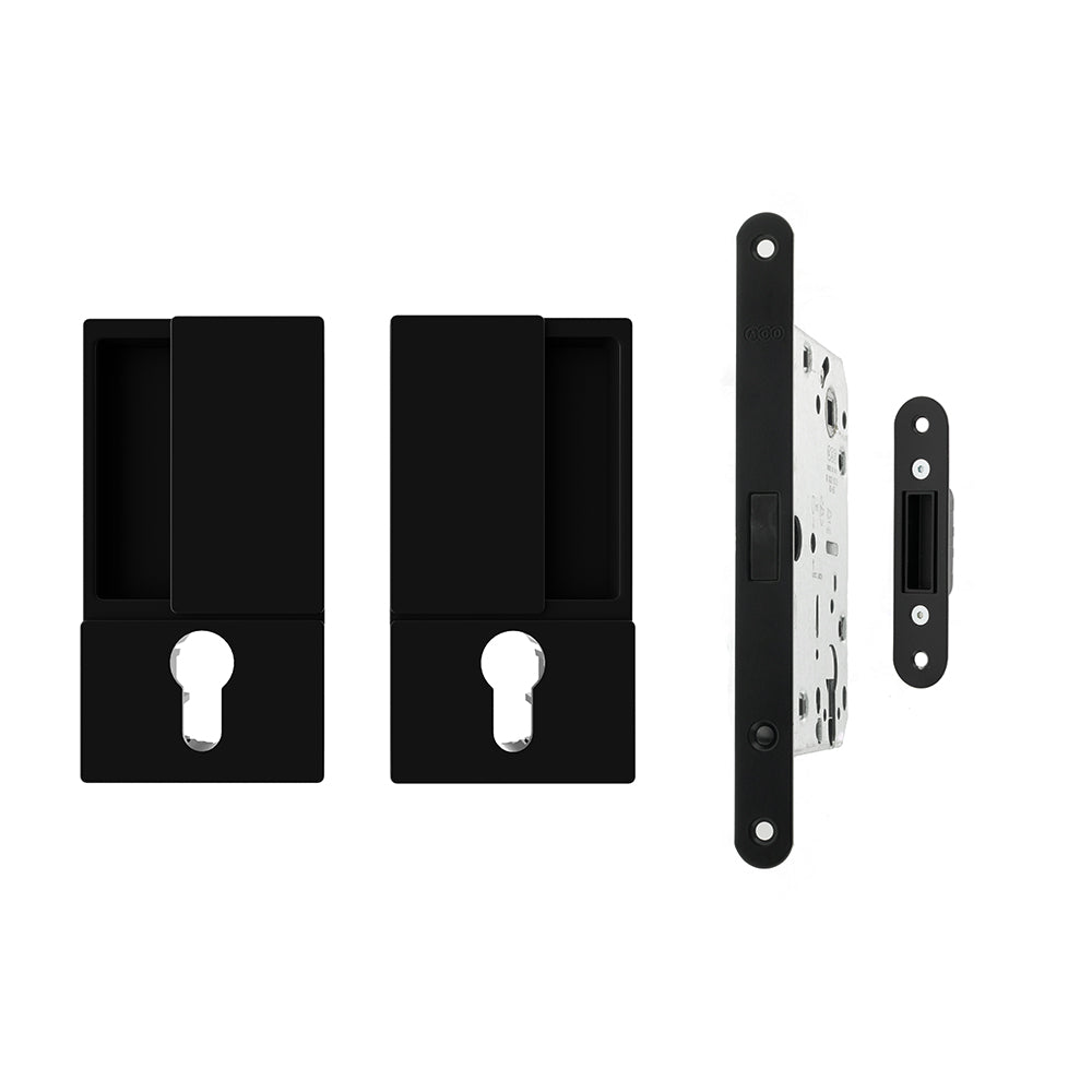 AGB Wave Flush Door Handle & Lock Set