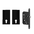 AGB Wave Pocket Door Handle & Lock Set
