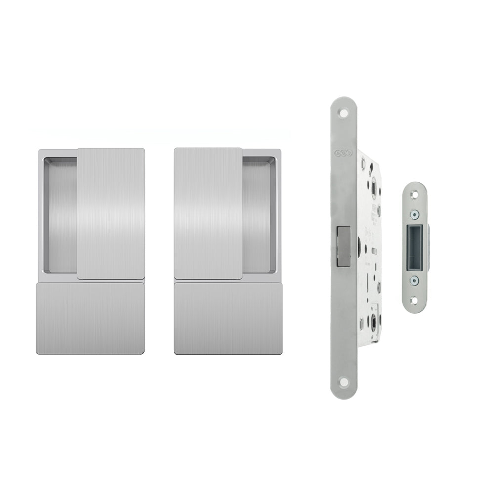 AGB Wave Flush Door Handle & Lock Set