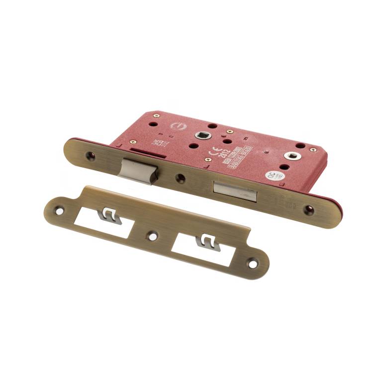 DIN Radius Bathroom Lock Double Turn 60mm Backset