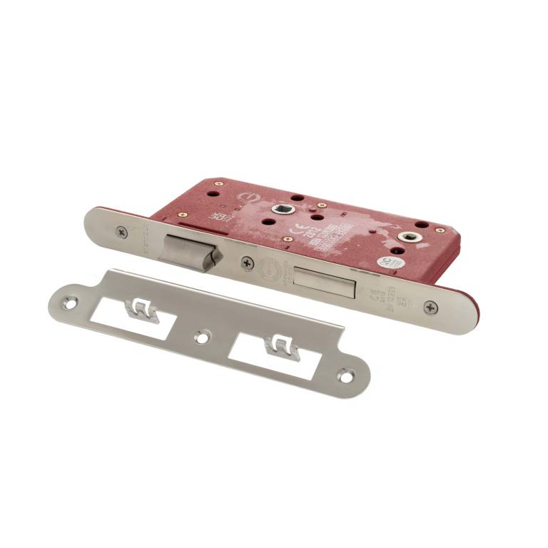 DIN Radius Bathroom Lock Double Turn 60mm Backset