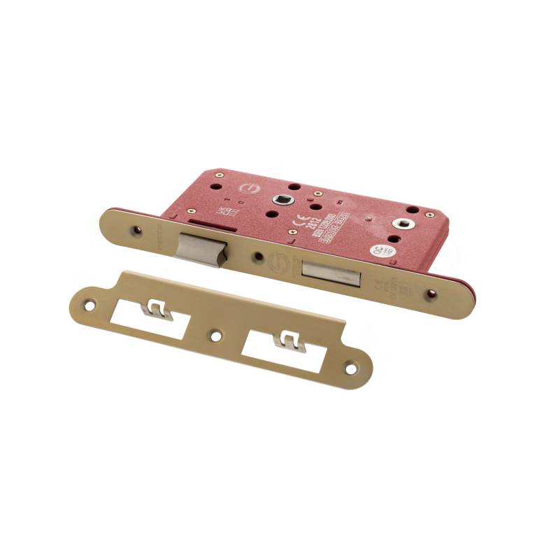 DIN Radius Bathroom Lock Double Turn 60mm Backset