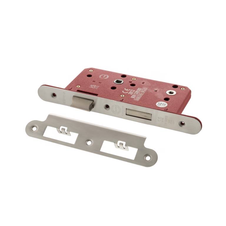 DIN Radius Bathroom Lock Double Turn 60mm Backset