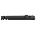 Carlisle Brass Surface Bolt in black finish, made of durable metal, featuring a streamlined design with a round handle for easy operation.