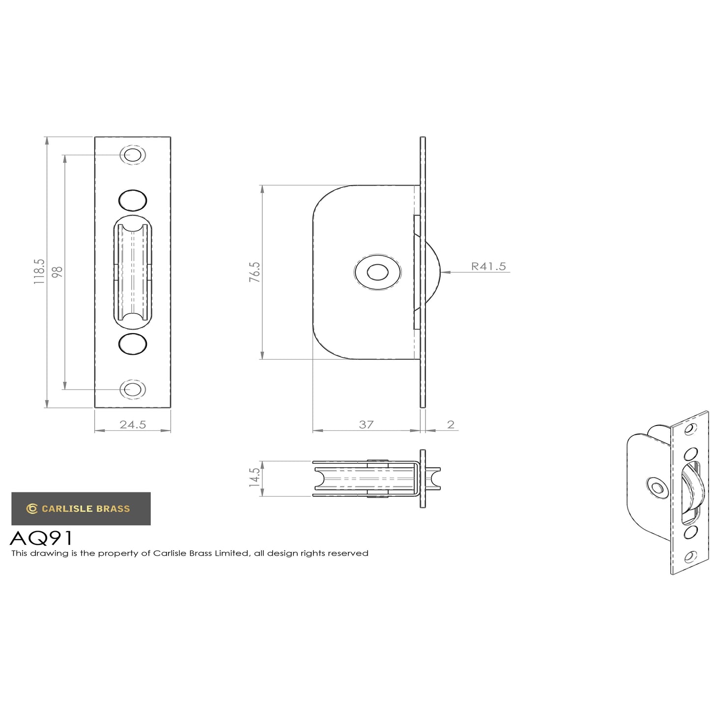 Sash Window Axle Pulley No. 1 – Galvanised