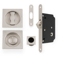 Sliding Door Lock Set - Square Roses - Radius Forend & Strike