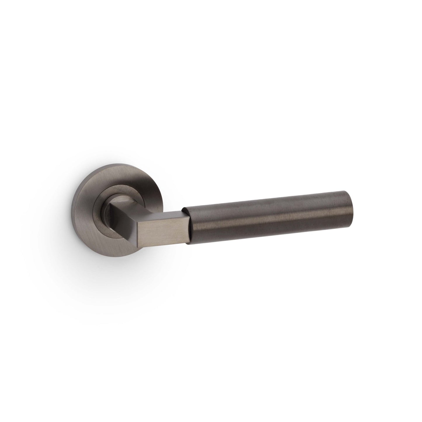 Plain Hurricane Lever on Round Rose Satin Nickel Love Handles uk