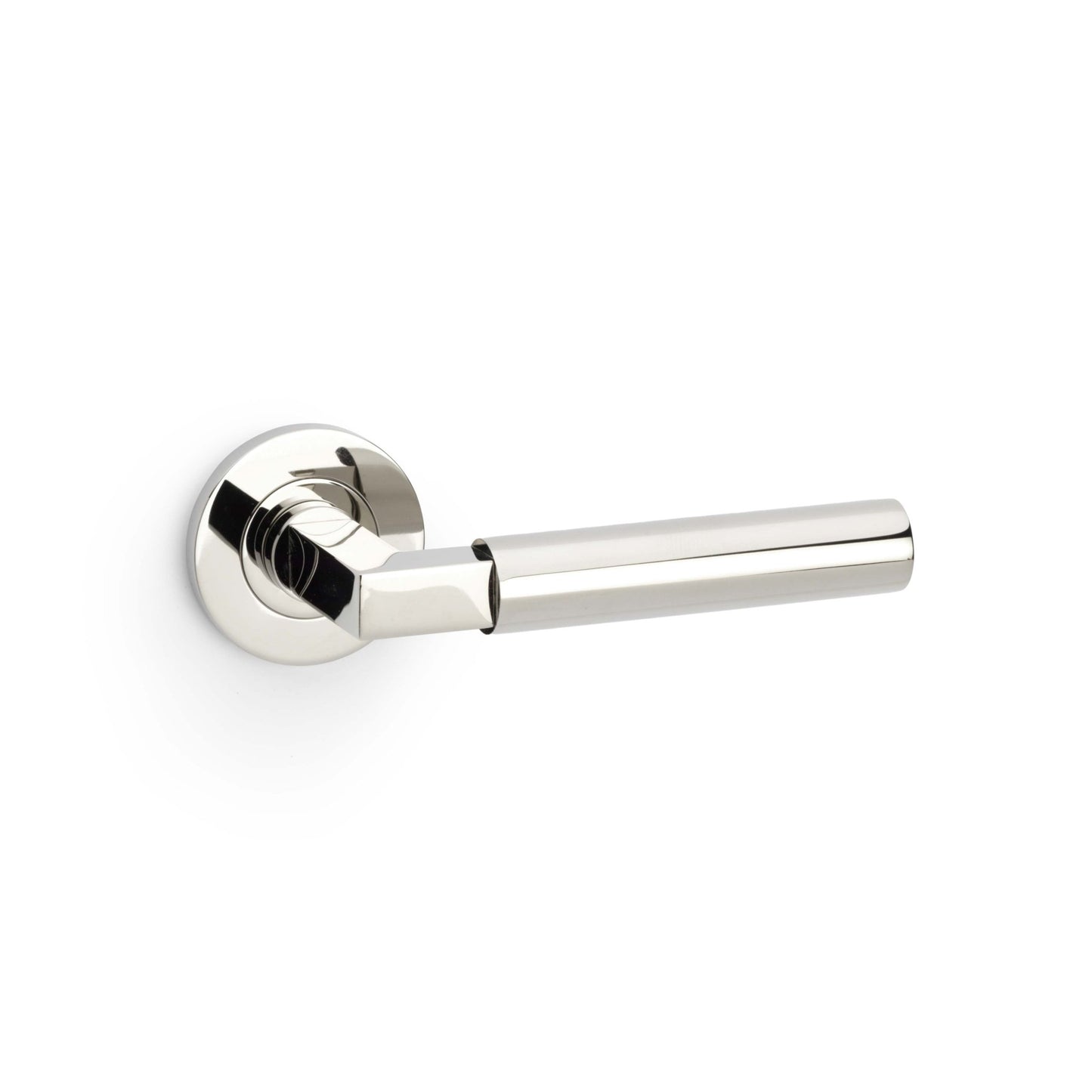 Plain Hurricane Lever on Round Rose Satin Nickel Love Handles uk