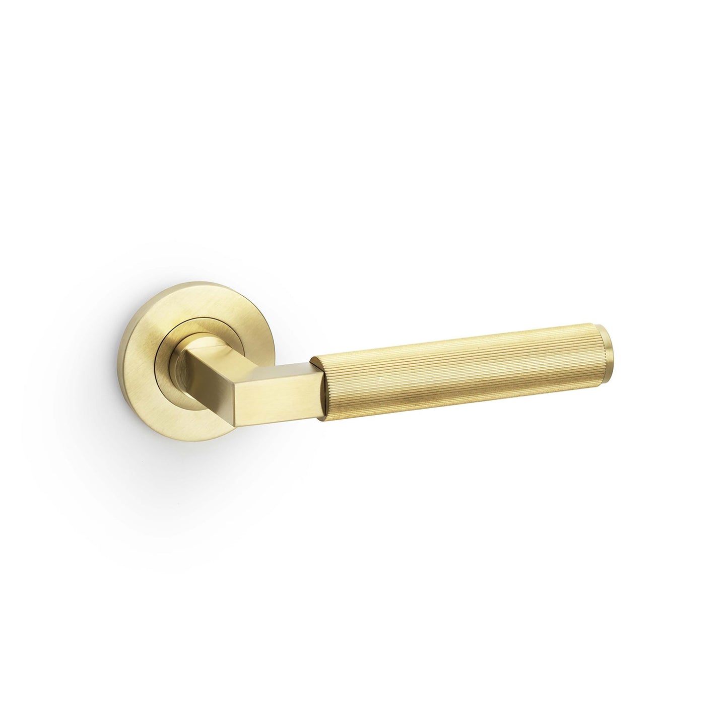 Reeded Hurricane Lever on Round Rose Antique Brass Love Handles uk