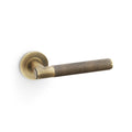 Knurled Spitfire Lever on Round Rose Antique Brass Love Handles uk