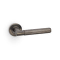 Knurled Spitfire Lever on Round Rose Dark Bronze PVD Love Handles uk