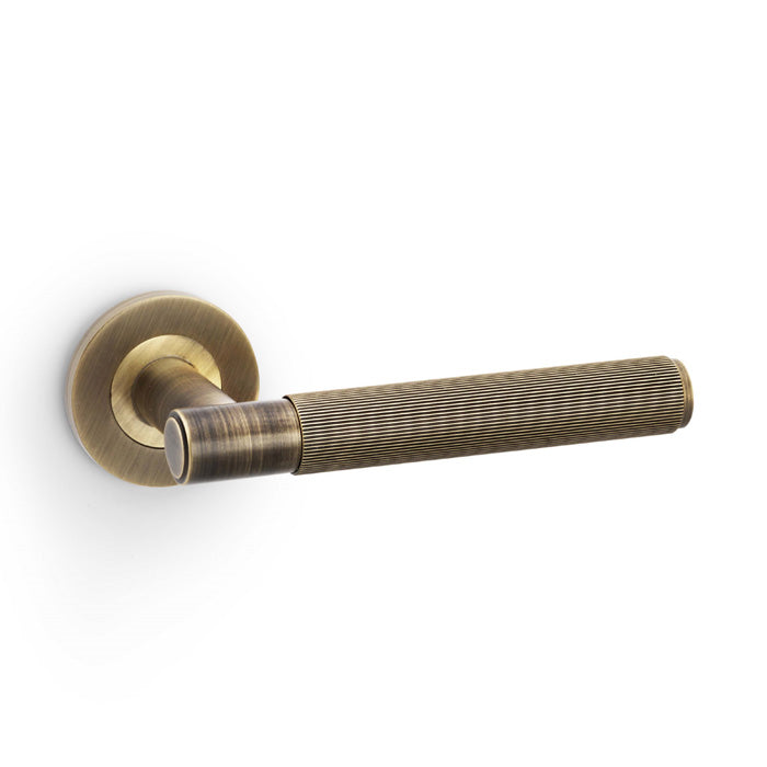 Reeded Spitfire Lever on Round Rose