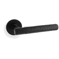 Hammered Spitfire Lever on Round Rose Black Love Handles uk