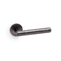 Hammered Spitfire Lever on Round Rose Dark Bronze Love Handles uk