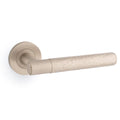 Hammered Spitfire Lever on Round Rose Satin Nickel Love Handles uk