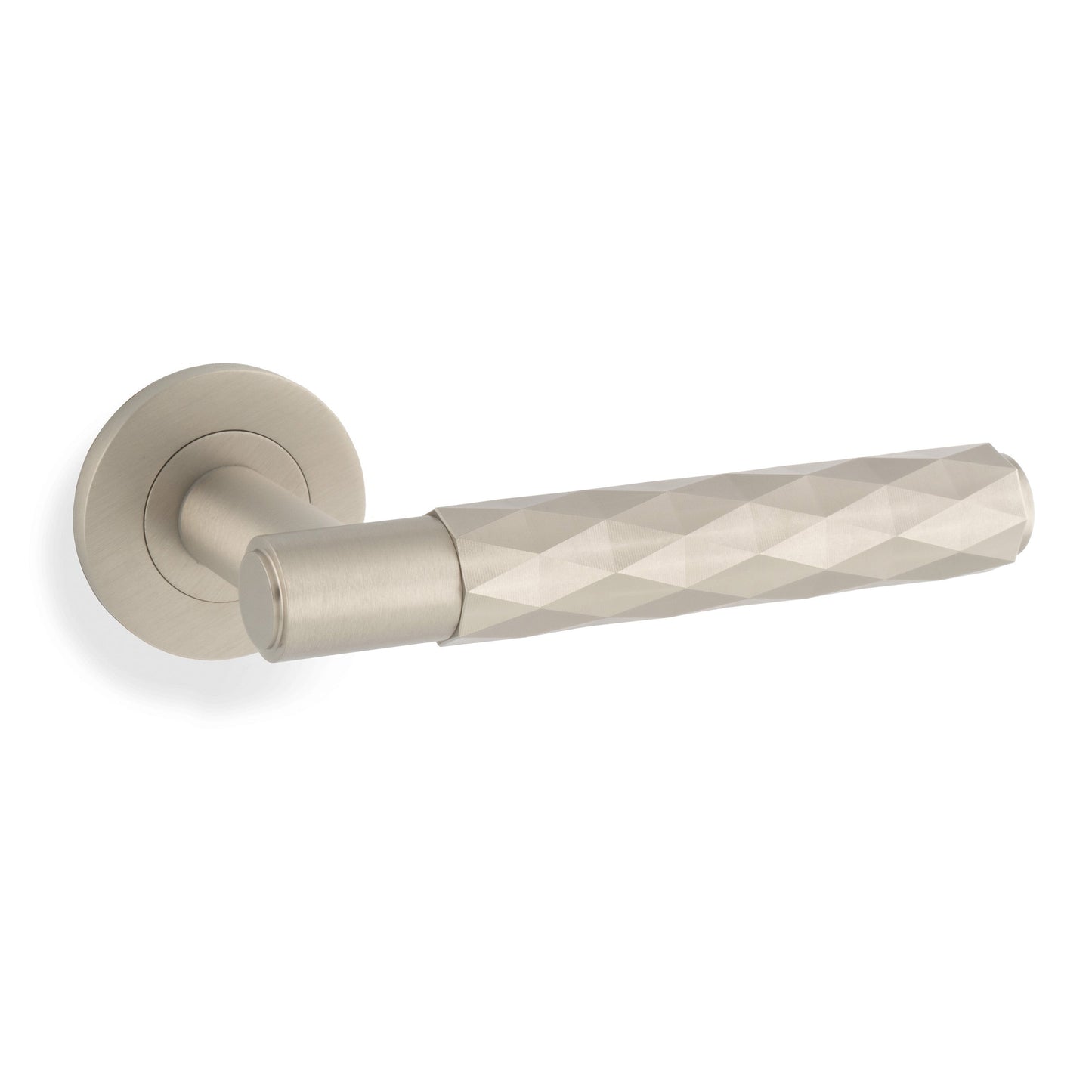 Diamond Cut Spitfire Lever on Round Rose