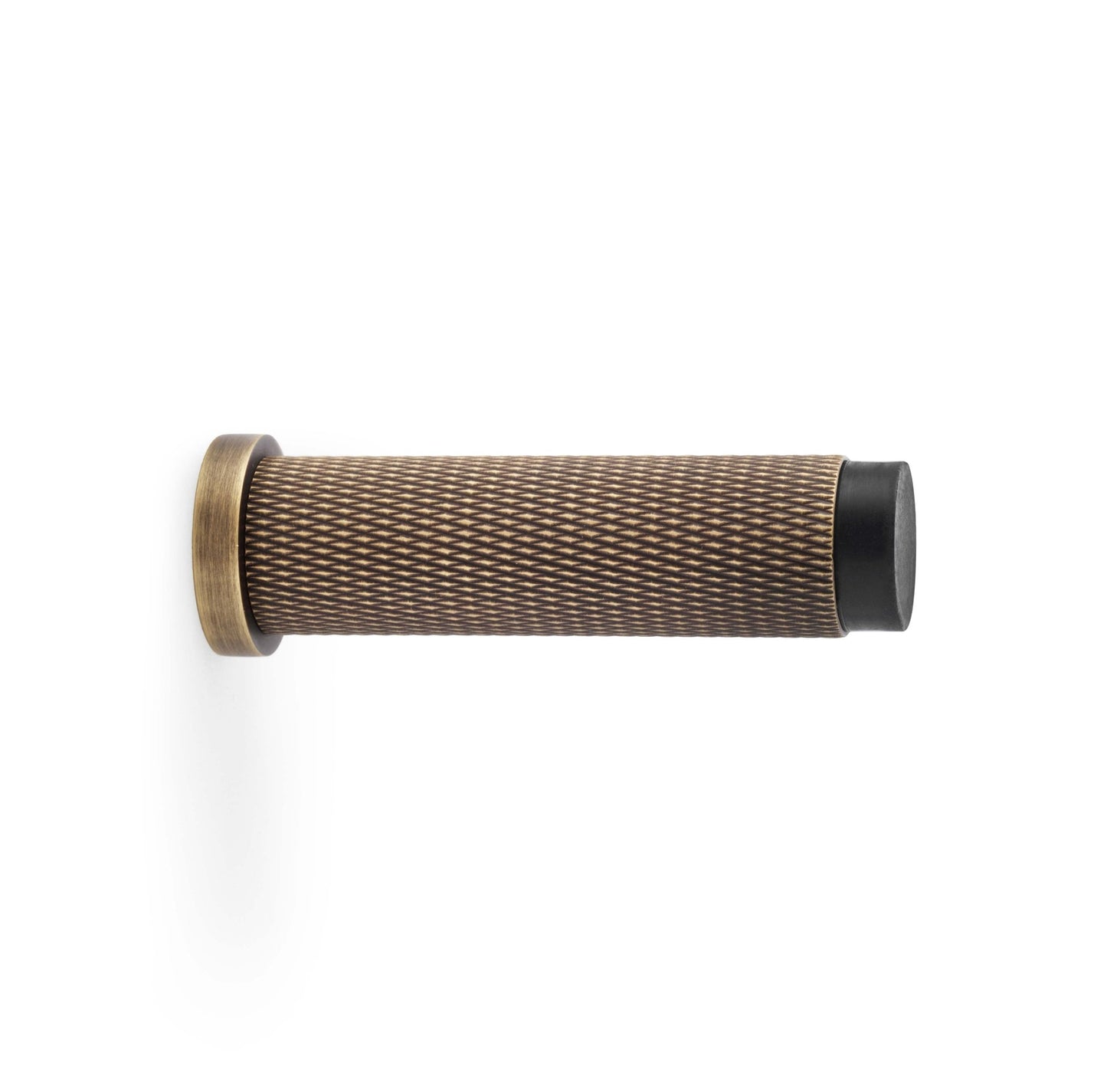 Brunel Knurled Door Stop Matt Black 75mm Love Handles uk